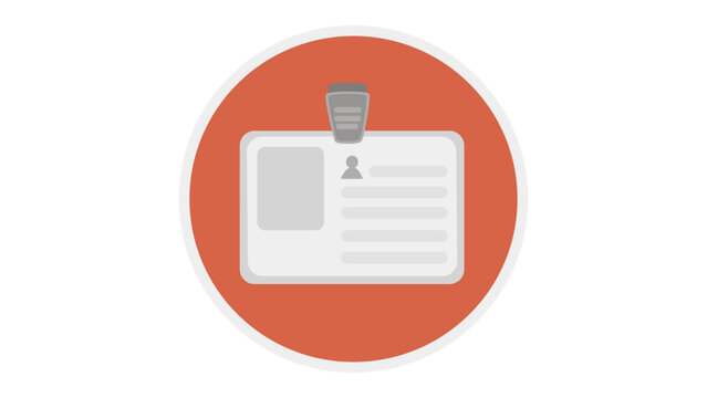 Identity Card Badge Pass Circle Icon
