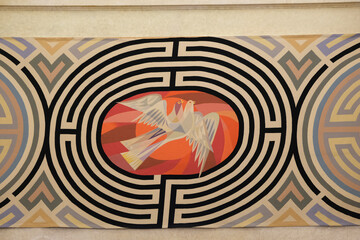 pintura labirinto modernista pombas