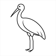 Obraz premium Line art of a painted stork.