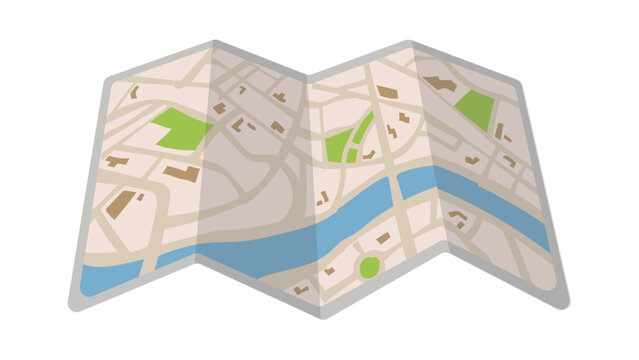 Illustrated Tourist Map with River Icon
