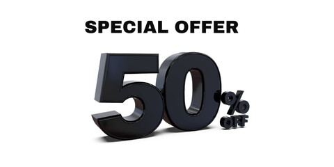 UP to 50 % off discount special offer with white background