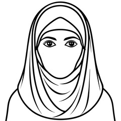 vector illustration of a hijab style on white background 