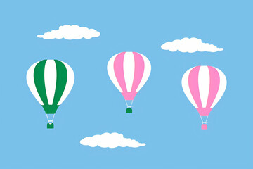 Fototapeta premium clouds and hot air balloons