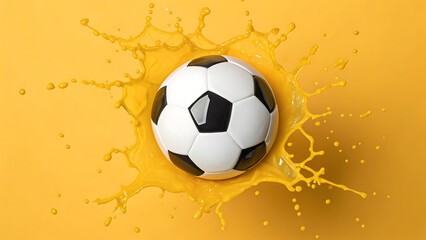 Fototapeta premium Abstract Soccer Ball Paint Splash Explosion