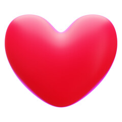 3D illustration of a red heart