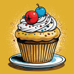 cup cake vector for design needs
