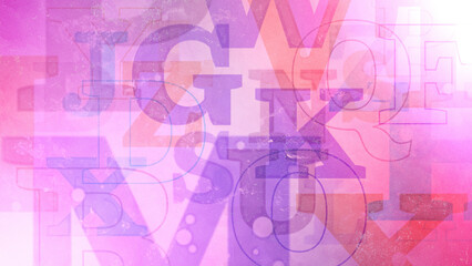 アルファベットが並んだヴィンテージ風の背景 - パープル