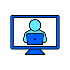 Icon a work online, isolated against a clean background.