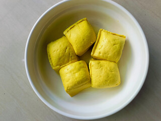 Yellow Tofu Blocks Food Ingredient