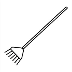 Naklejka premium Line art of a rake.