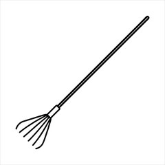 Naklejka premium Line art of a rake.