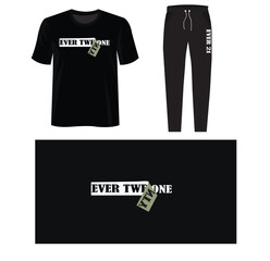 T- shirt with bottom victor. Front side, mockup for design.