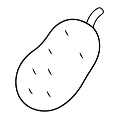 Potato outline vector graphic isolated on white background