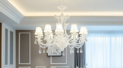 Elegant White Crystal LED Chandelier for Luxurious Interiors

