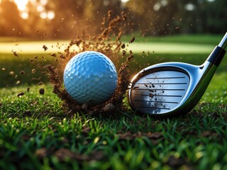close up photo of golf club hitting golf ball