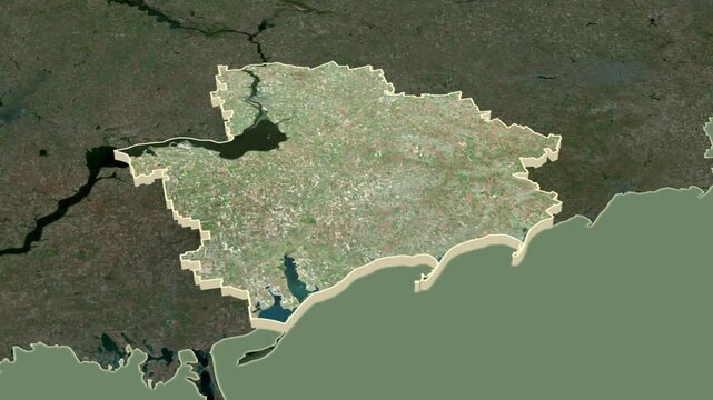 Zaporizhzhya region, Ukraine, extruded.