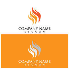 fire flame logo and vector template