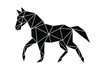 origami horse vector illustration