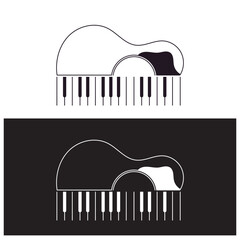 guitar and piano logo and vector template