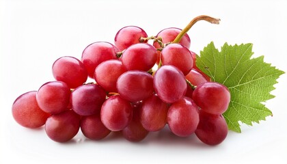 Fototapeta premium ripe red grape isolated on white background