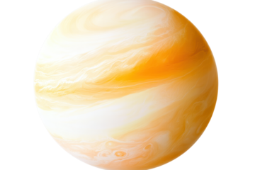 Vibrant detailed image of the planet Jupiter showcasing its colorful bands swirling atmosphere with prominent storm formations and a smooth spherical shape