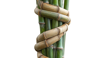 Bamboo tree with spiral stalks, Transparent background, PNG file