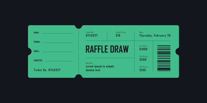 Raffle ticket template, raffle draw ticket template, print ready, raffle ticket, raffle paper voucher, charity, fundraising event ticket template
