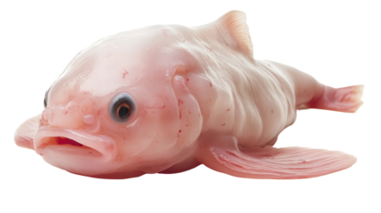 Blobfish with gelatinous form, Transparent background, PNG file