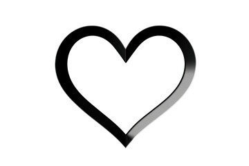 Minimalist black and white heart outline symbol representing love affection romance and emotional connection with clean simple design for romantic themes