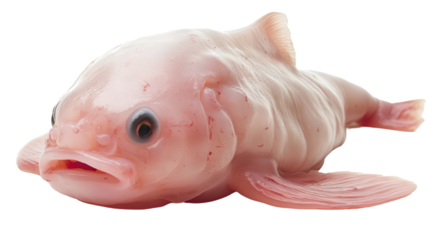 Blobfish with gelatinous form, Transparent background, PNG file