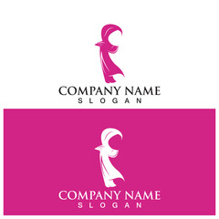 hijab fashion logo and vector template