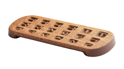 Braille alphabet board with raised letters, Transparent background, PNG file