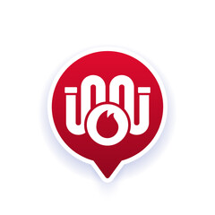 hot water pipe icon, vector pictogram