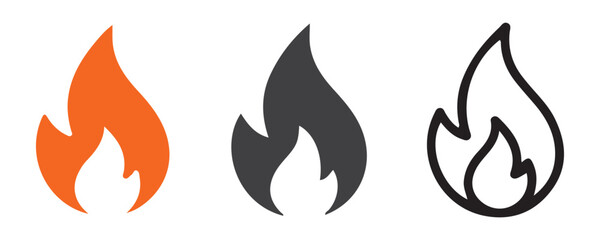 Dynamic Fire Icon Design – Bold Flame Symbol for Alerts, Energy, Heat & Emergency UI