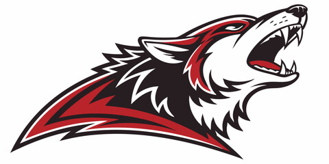 Powerful wolf logo illustration showcasing fierce expression and dynamic design elements