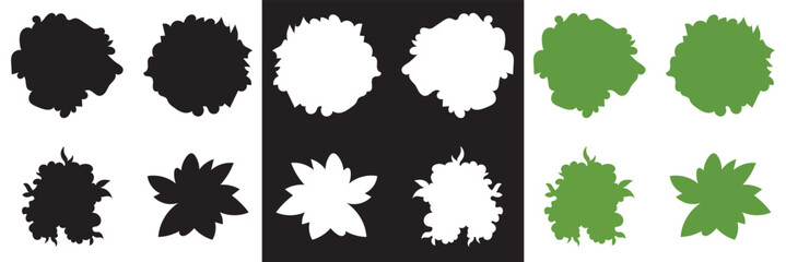 Tree top view icon.  various styles. Perfect tree top for architectural plans. Vector for websites, mobile interfaces, presentations, banner, visual branding etc. Vector illustration. EPS 10