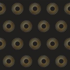 Gold Gradient Star on Black background. Christmas or New year Party Decoration. Outline Star Seamless Pattern background. Elegant Vintage Aesthetic Boho Textile Print. Wrapping Paper, Baby Wall Art 