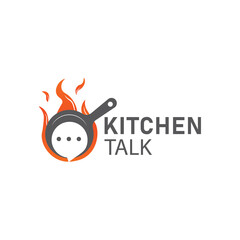 flat minimalist kitchen podcast logo design talk with fire style