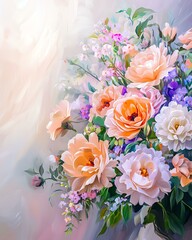 A vibrant bouquet of blooming flowers.