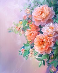 Beautiful pastel flowers in soft colors.