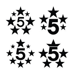 A colorful vector set of isolated star icons perfect for rating, Christmas, or holiday celebration design