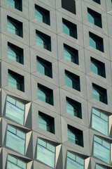 Geometric Modern Building Facade with Repetitive Architectural Pattern