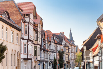 Fototapeta premium Traditionelle Fachwerkhäuser in Wernigerode im Harz