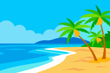 tropical beach with crystal clear turquoise water .svg