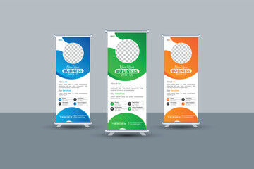 Roll up banner design template | Business roll up banner design	