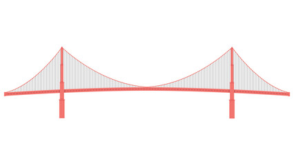 red bridge over white background