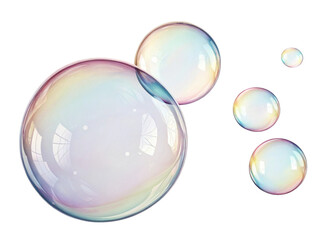 Transparent Soap Bubbles Floating