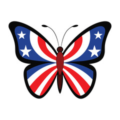 a butterfly with an American flag 