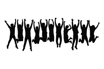 Jumping People Silhouette Vector