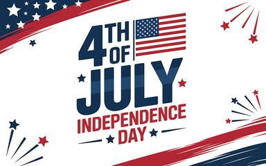 A Festive 4th of July Graphic Celebrating Independence Day with Stars and Stripes